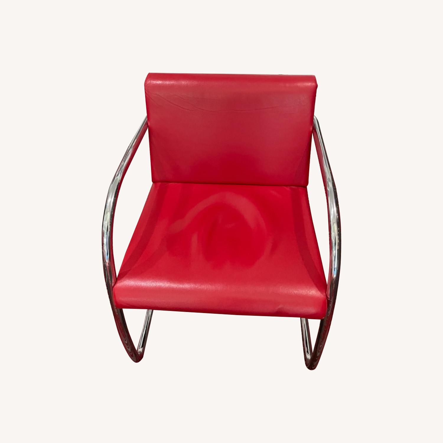 SET OF 7 FASEM Red Leather Armchair - image-0