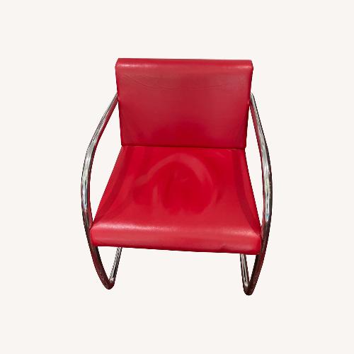 Used SET OF 7 FASEM Red Leather Armchair for sale on AptDeco