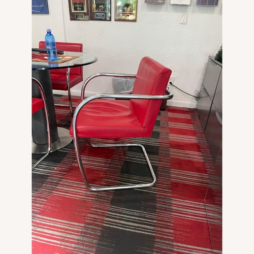 Used SET OF 7 FASEM Red Leather Armchair for sale on AptDeco