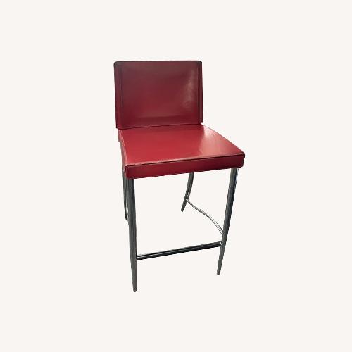 Used Fasem Red Leather Bar Stools for sale on AptDeco