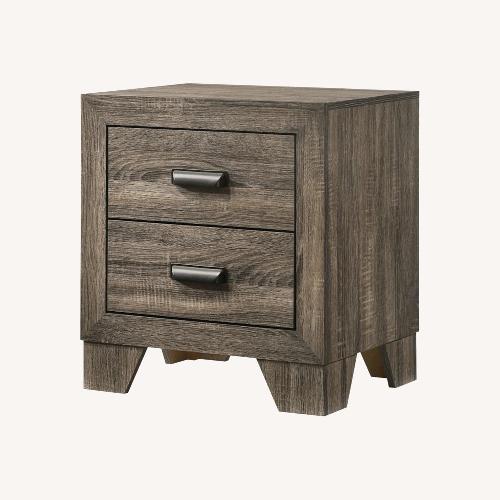 Used Light Gray Wood Nightstands Set of 2 for sale on AptDeco
