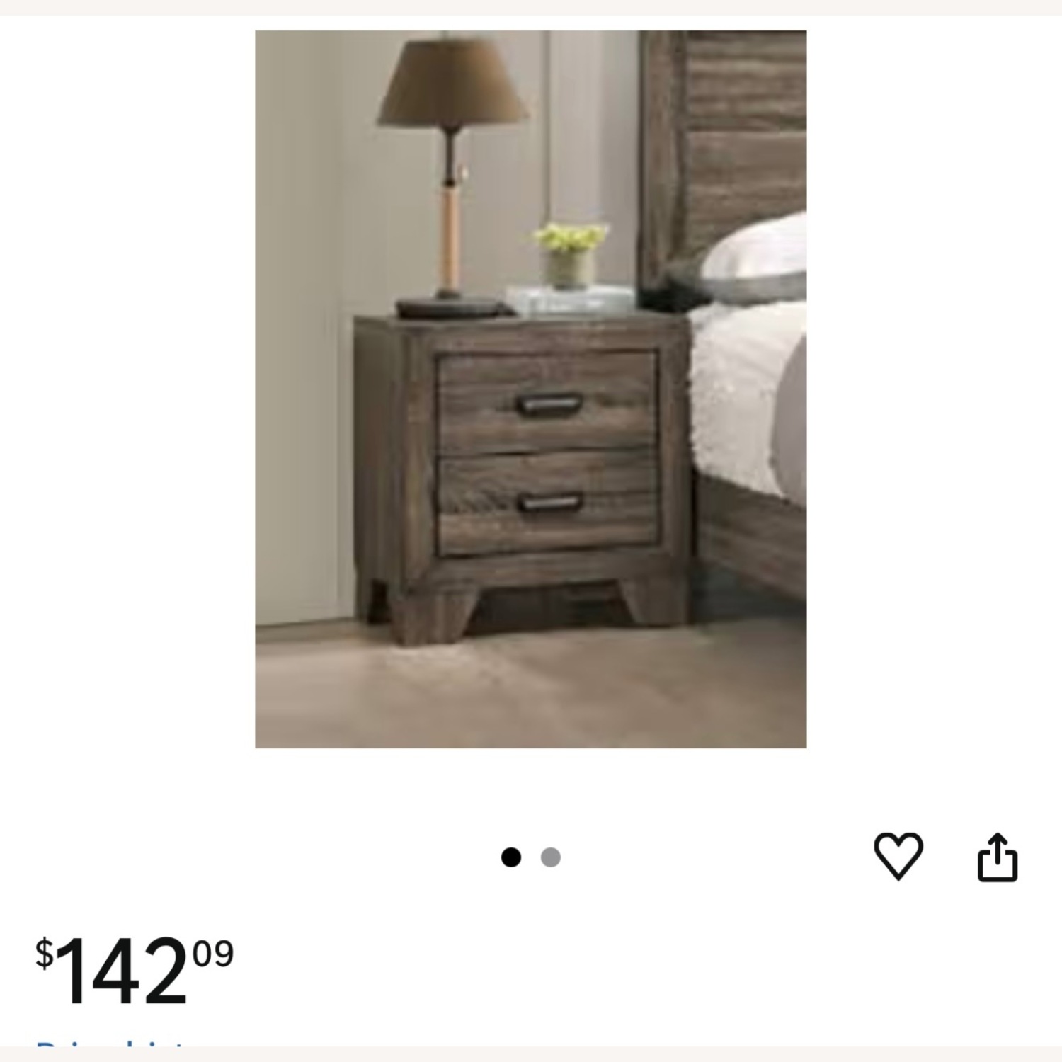 Light Gray Wood Nightstands Set of 2 - image-3