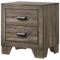 Light Gray Wood Nightstands Set of 2