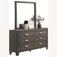 Light Gray Dresser with Large Mirror