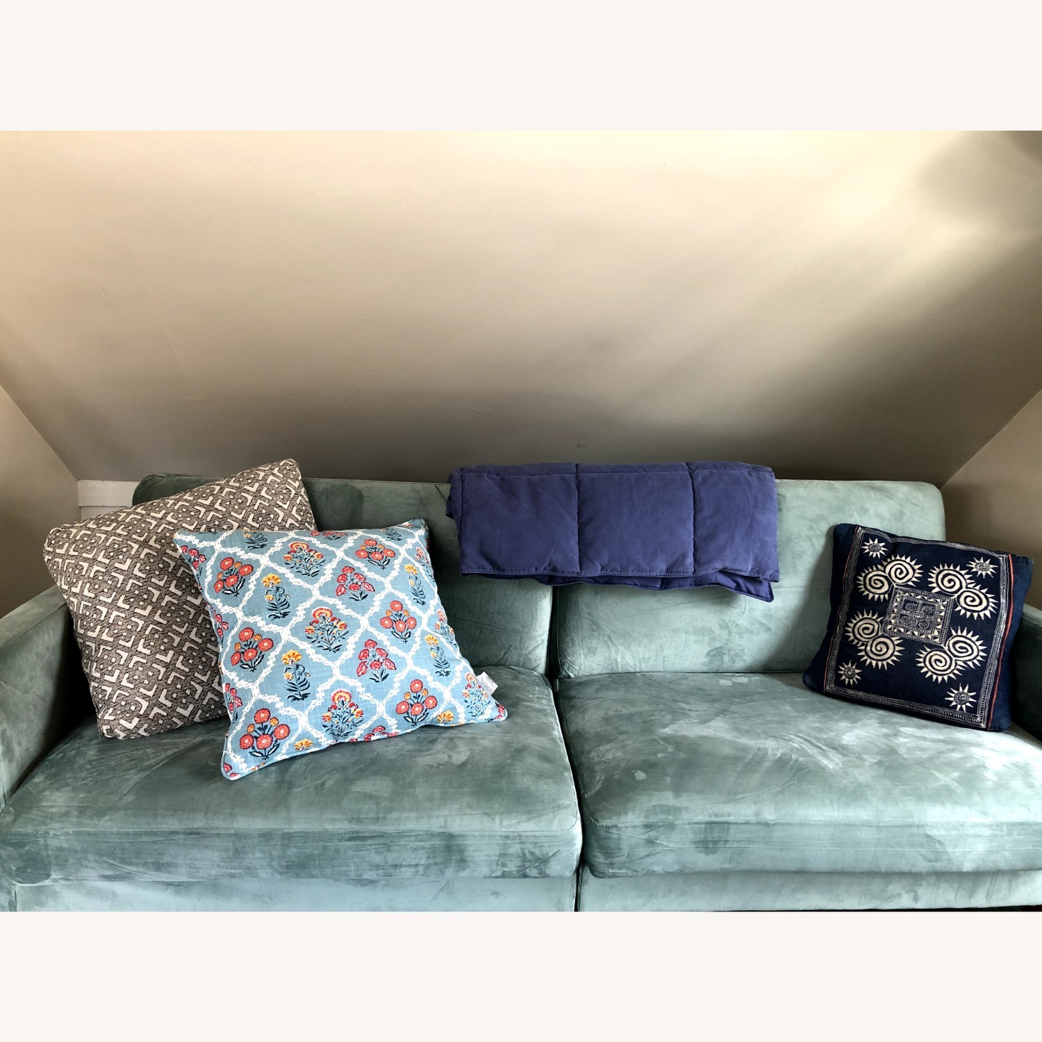 Earle Green Fabric Futon - image-1