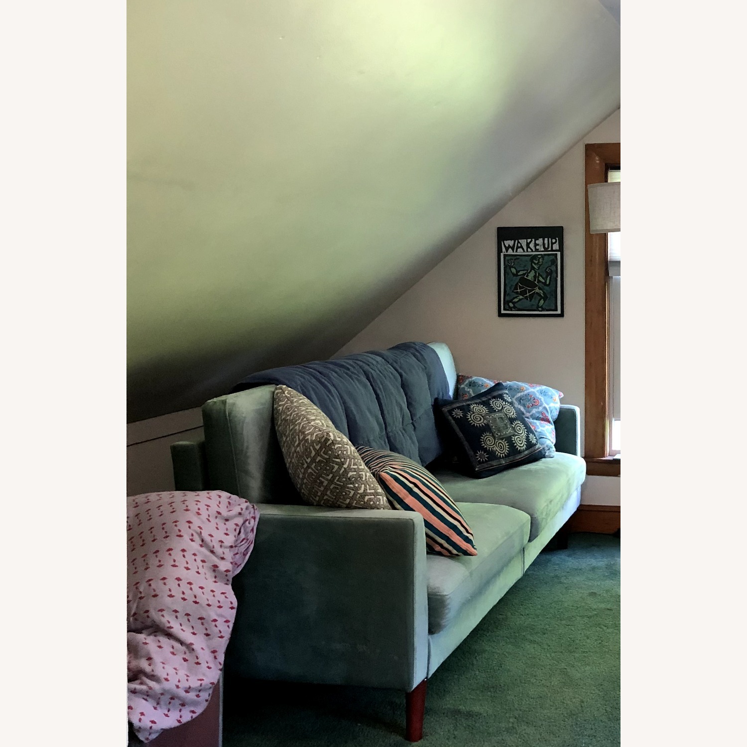 Earle Green Fabric Futon - image-2