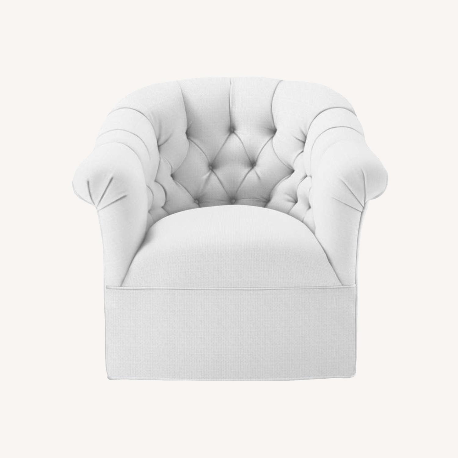 Serena & Lily Blue Linen Armchair - image-0