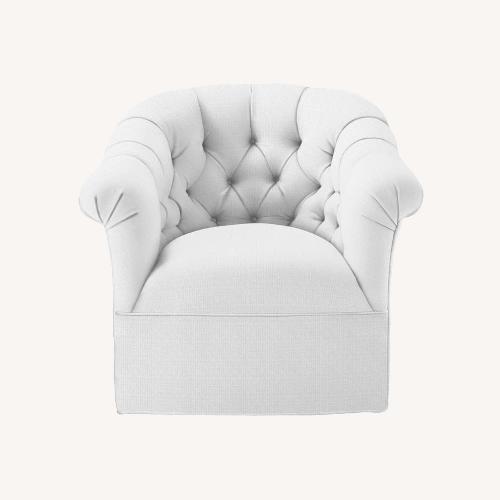 Used Serena & Lily Blue Linen Armchair for sale on AptDeco
