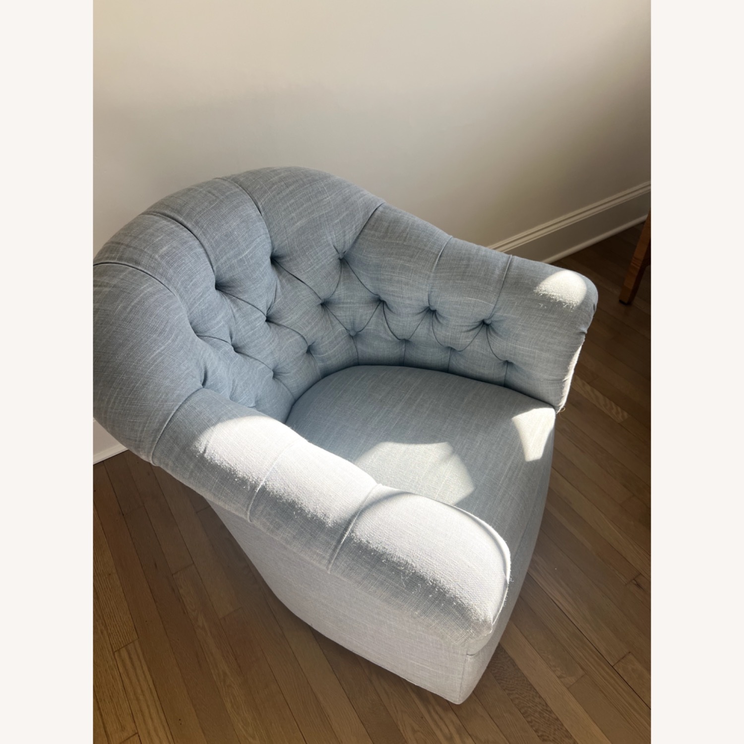 Serena & Lily Blue Linen Armchair - image-6