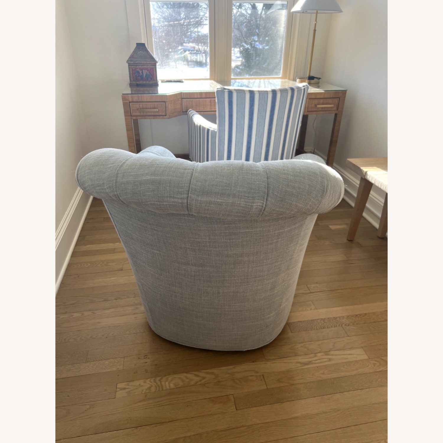 Serena & Lily Blue Linen Armchair - image-4