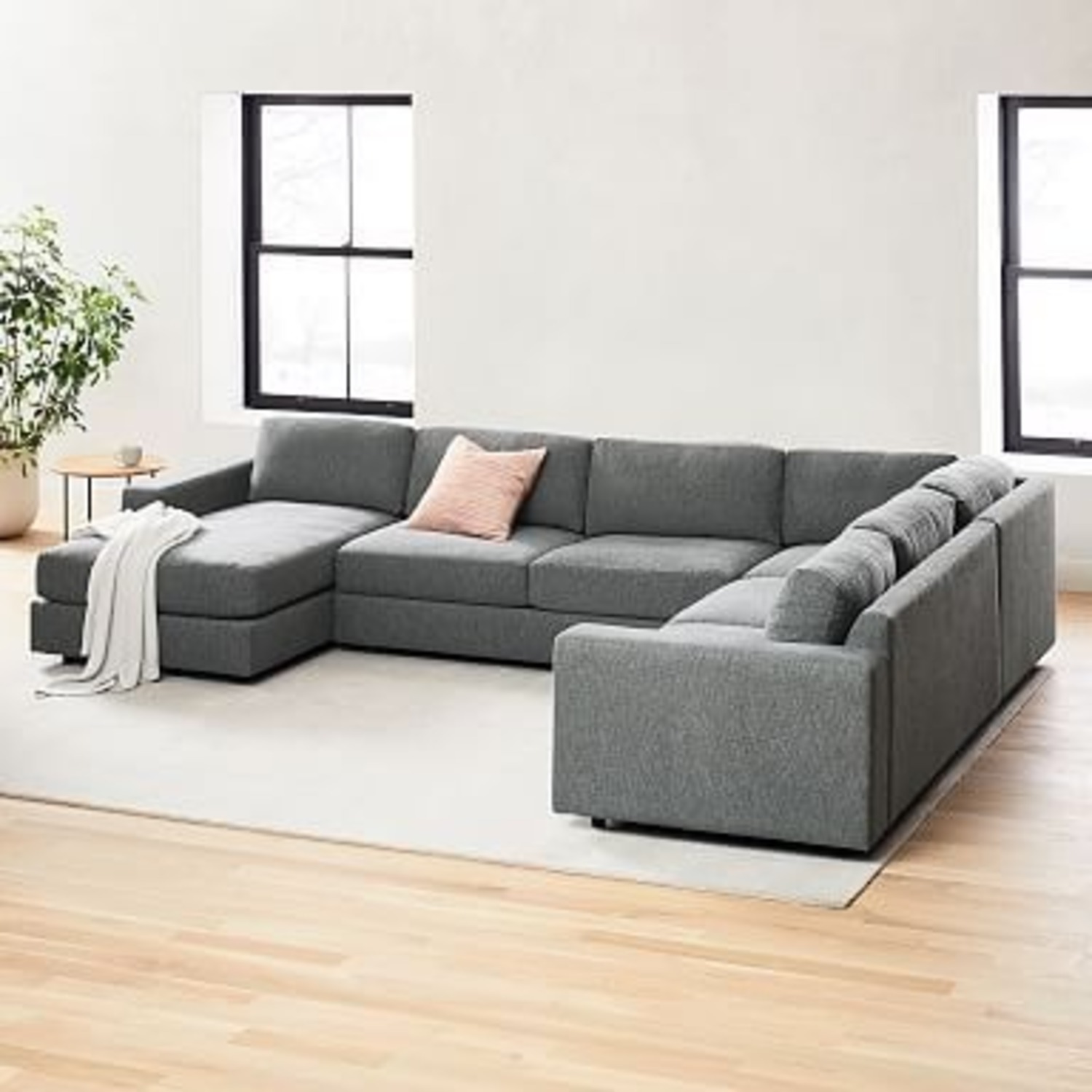 West Elm Urban 4-Piece Sectional Charcoal - image-0