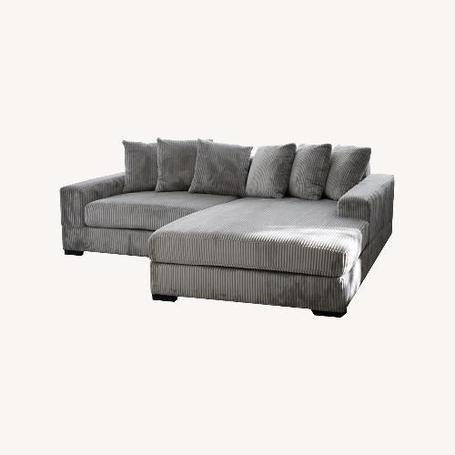 Used Wayfair Luxe 108” Corduroy Sectional for sale on AptDeco
