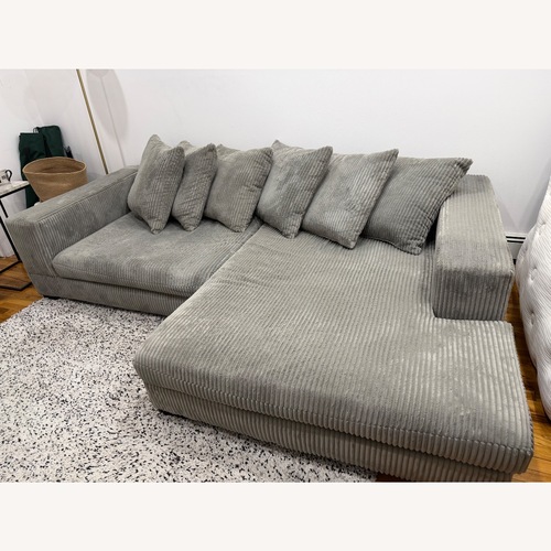 Used Wayfair Luxe 108” Corduroy Sectional for sale on AptDeco