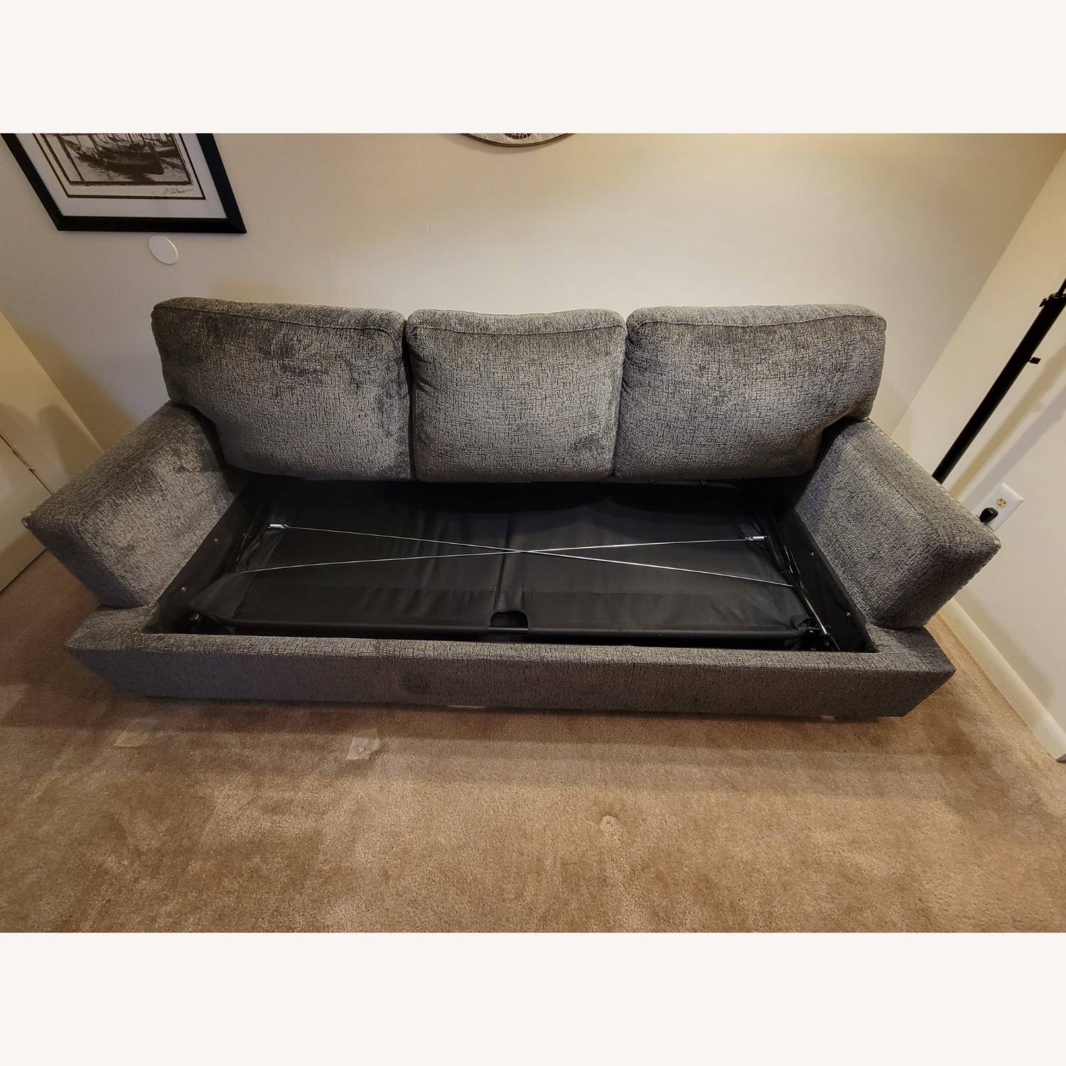 Hayneedle Dark Gray Sleeper Sofa - image-5