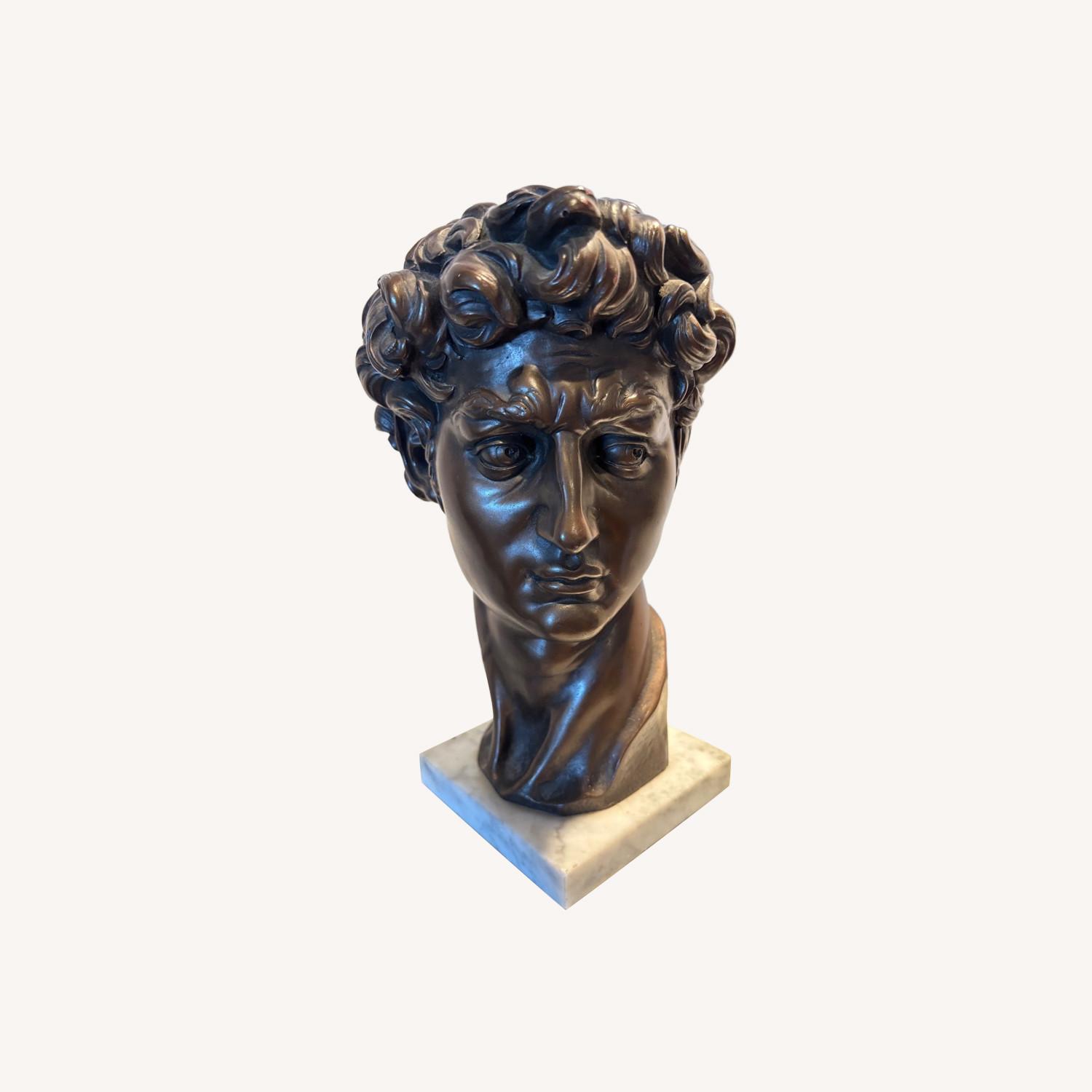 Vintage Bust of David on Italian Marble Base - image-0
