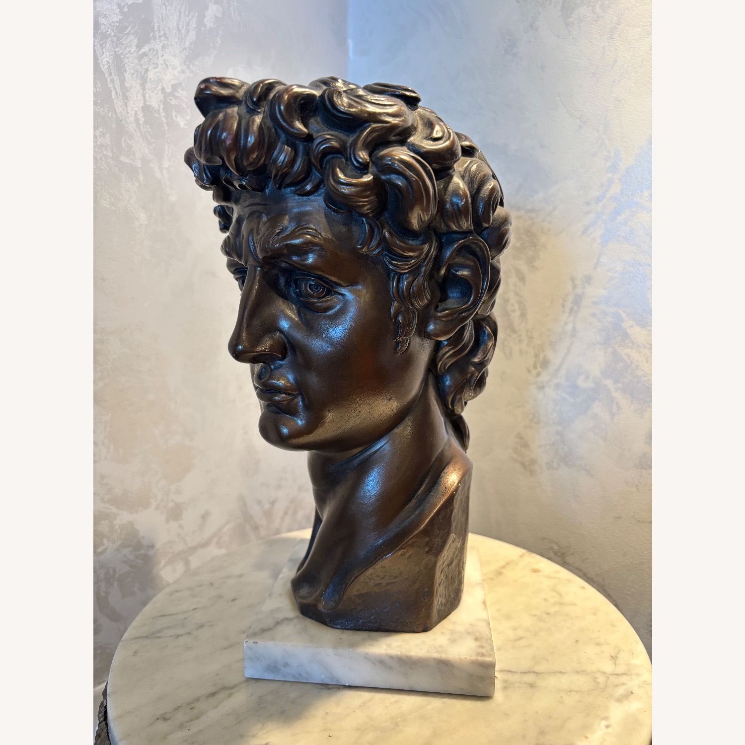 Vintage Bust of David on Italian Marble Base - image-9