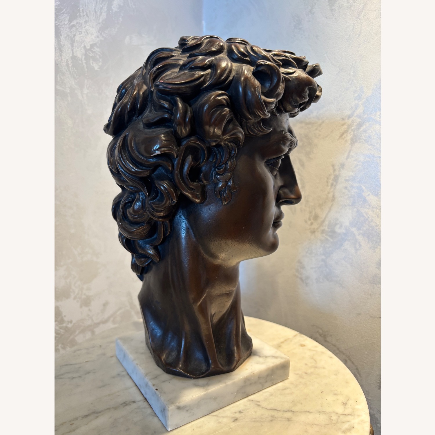 Vintage Bust of David on Italian Marble Base - image-5