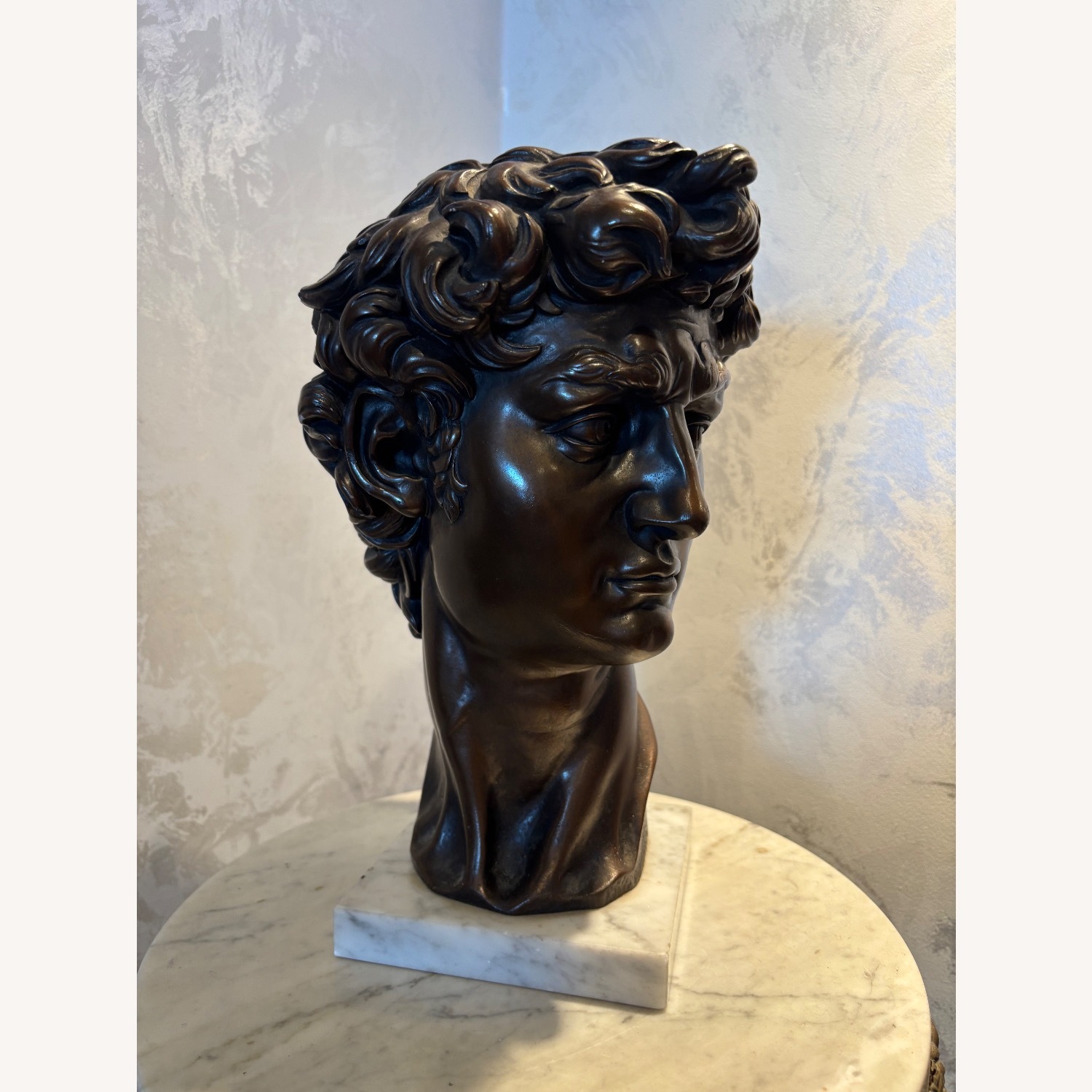 Vintage Bust of David on Italian Marble Base - image-8