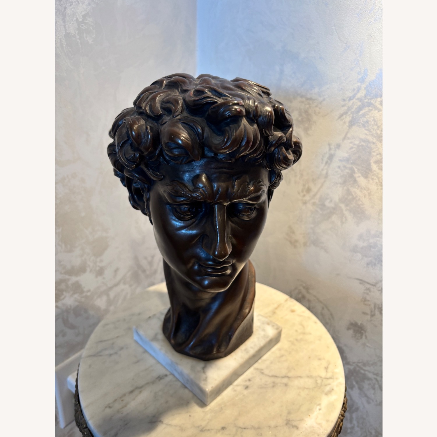 Vintage Bust of David on Italian Marble Base - image-7