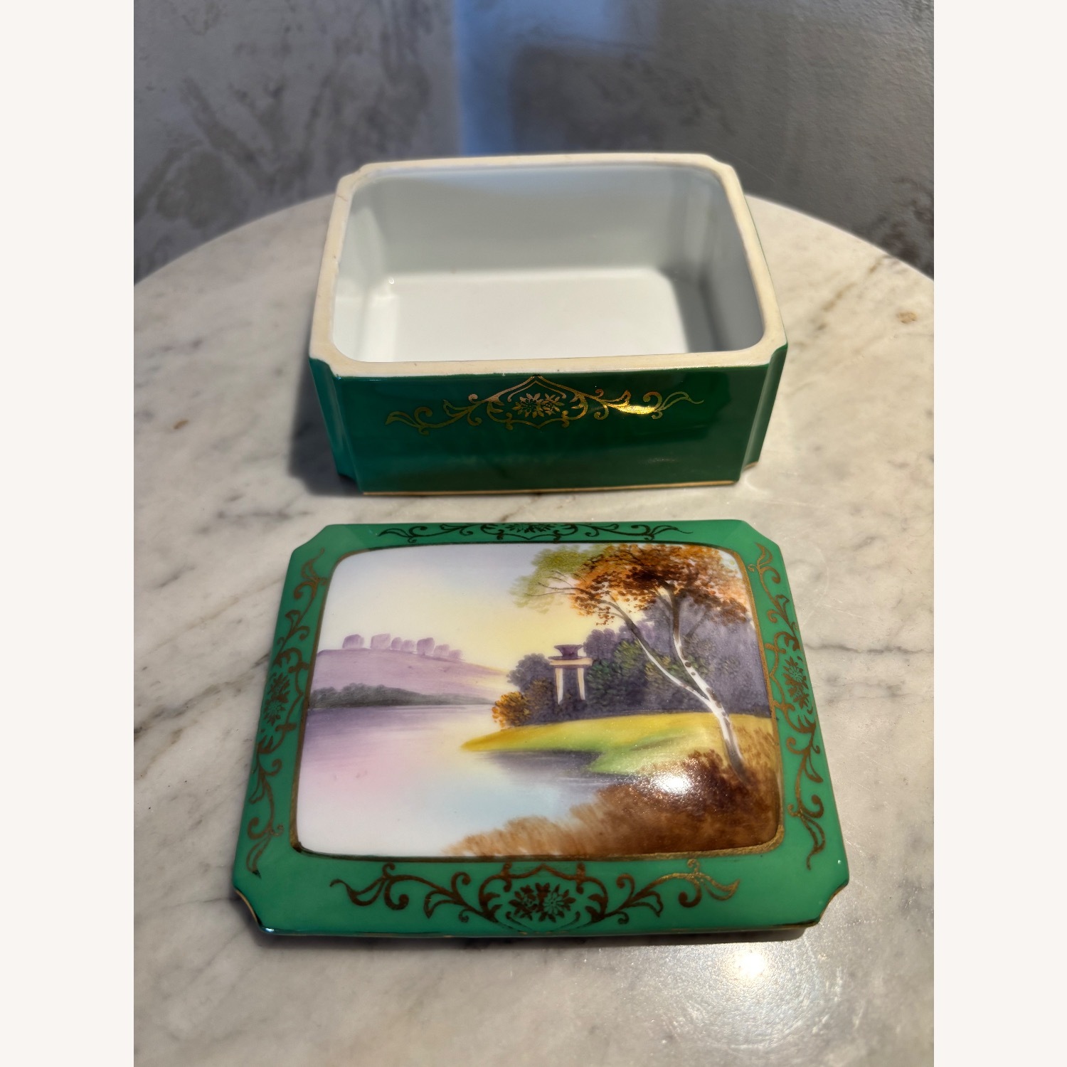 Antique Noritake Hand Painted Jewelry Box - image-8