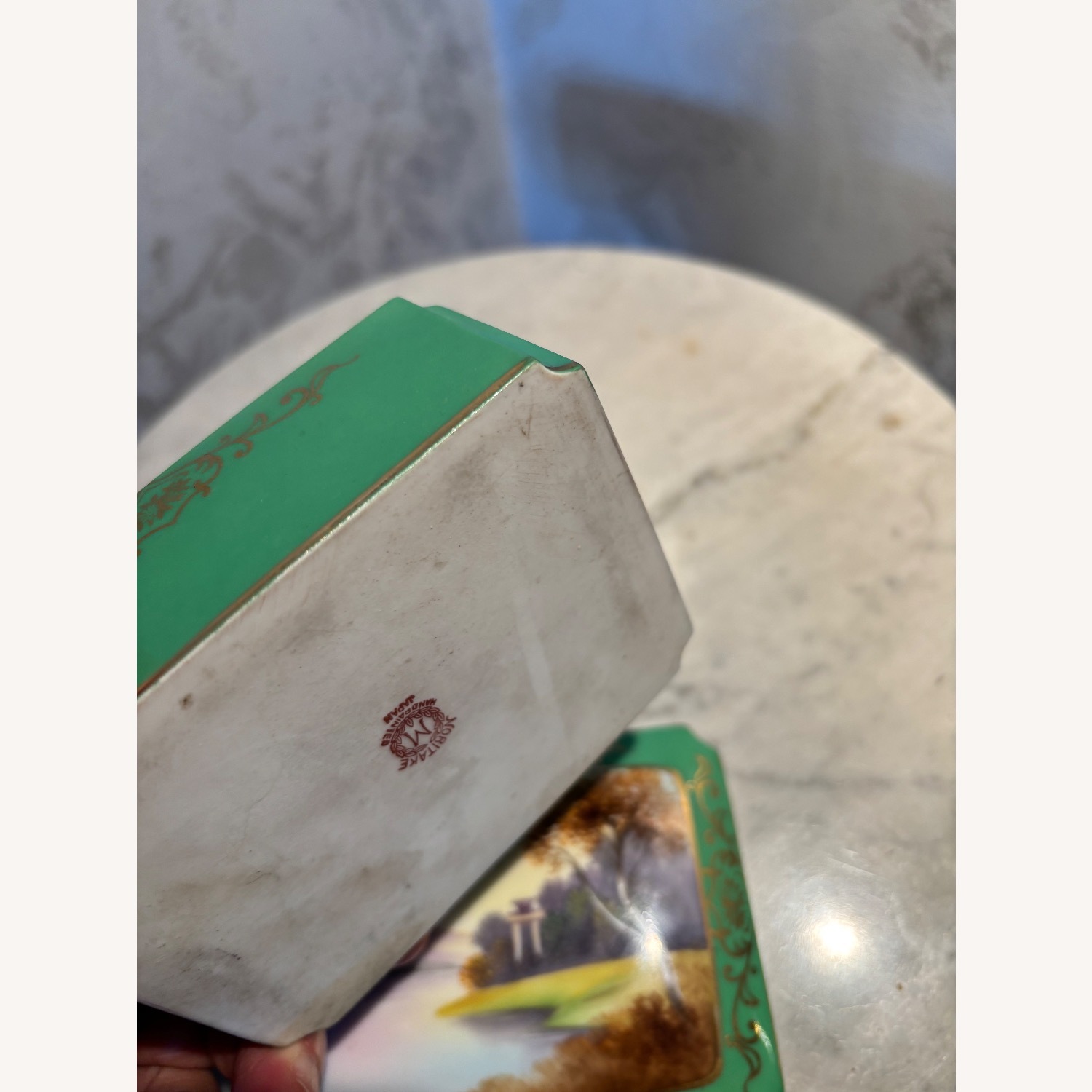 Antique Noritake Hand Painted Jewelry Box - image-13