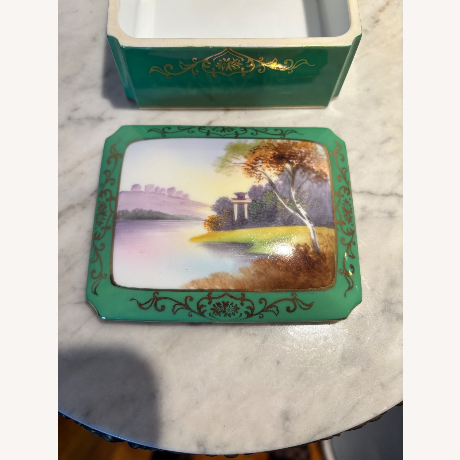 Antique Noritake Hand Painted Jewelry Box - image-10
