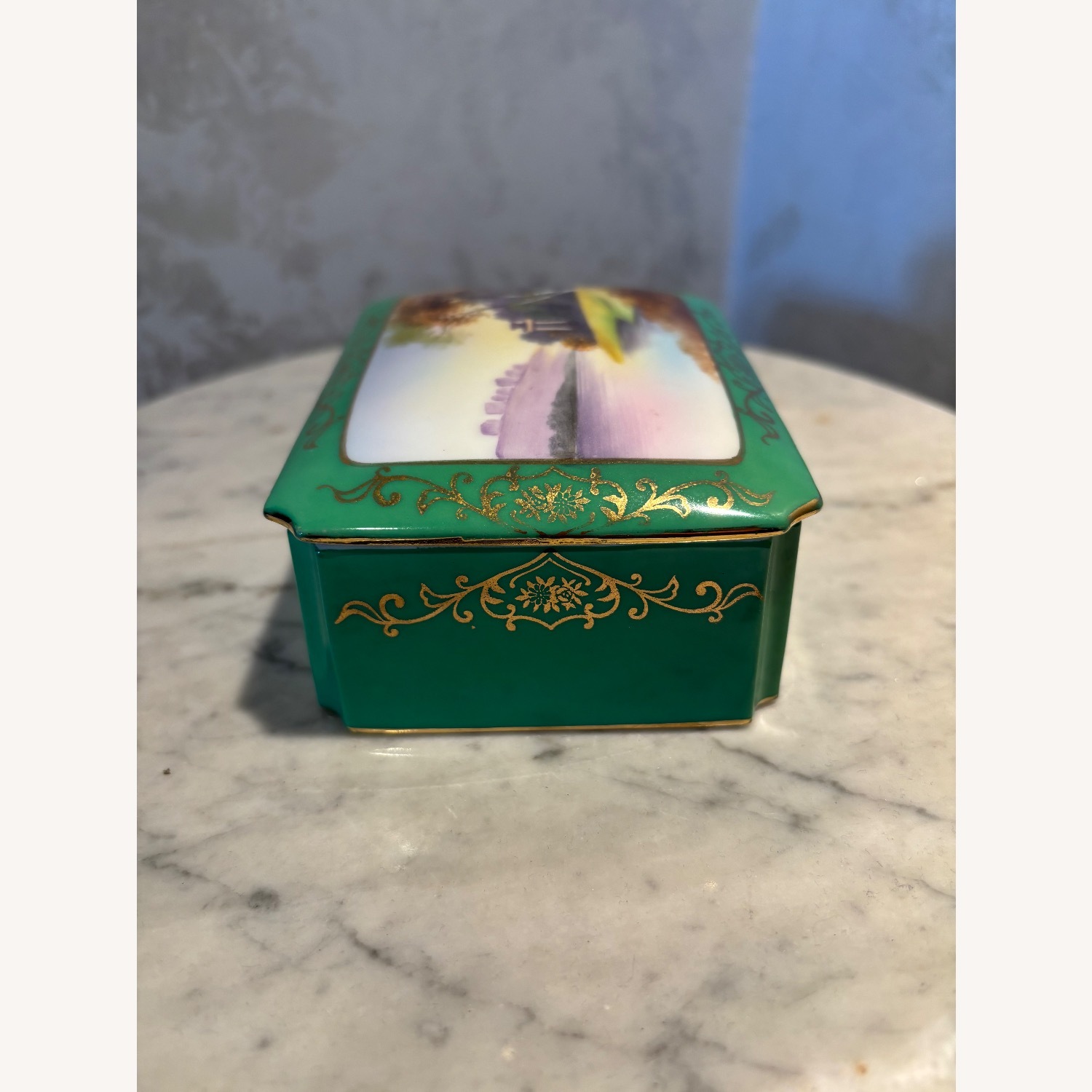 Antique Noritake Hand Painted Jewelry Box - image-4
