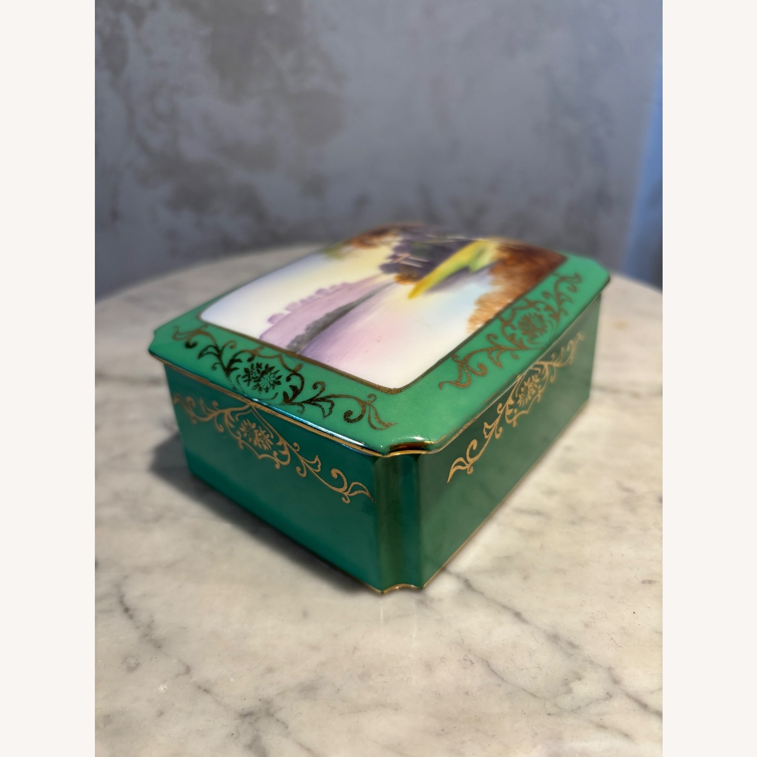 Antique Noritake Hand Painted Jewelry Box - image-3