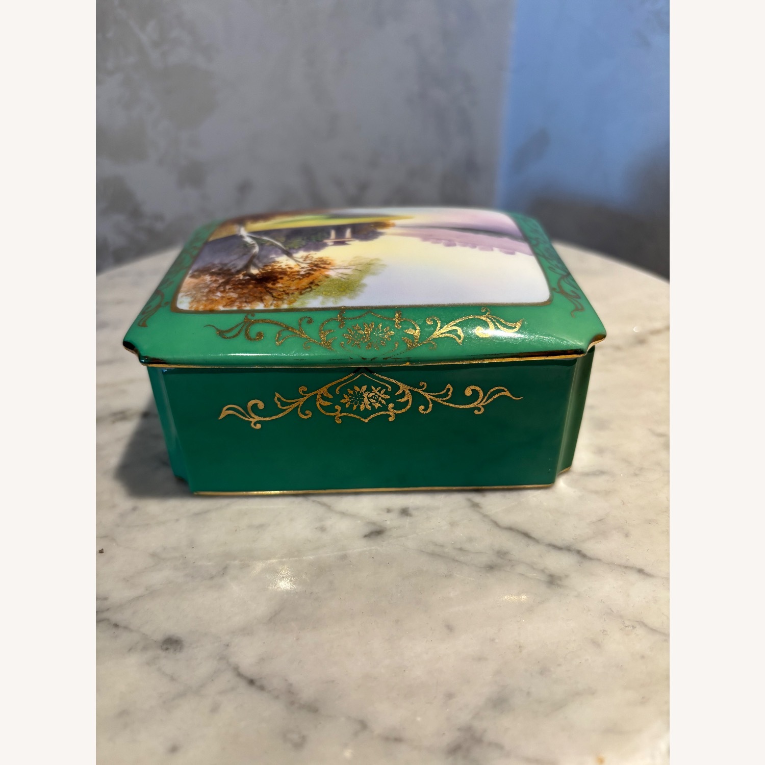 Antique Noritake Hand Painted Jewelry Box - image-5