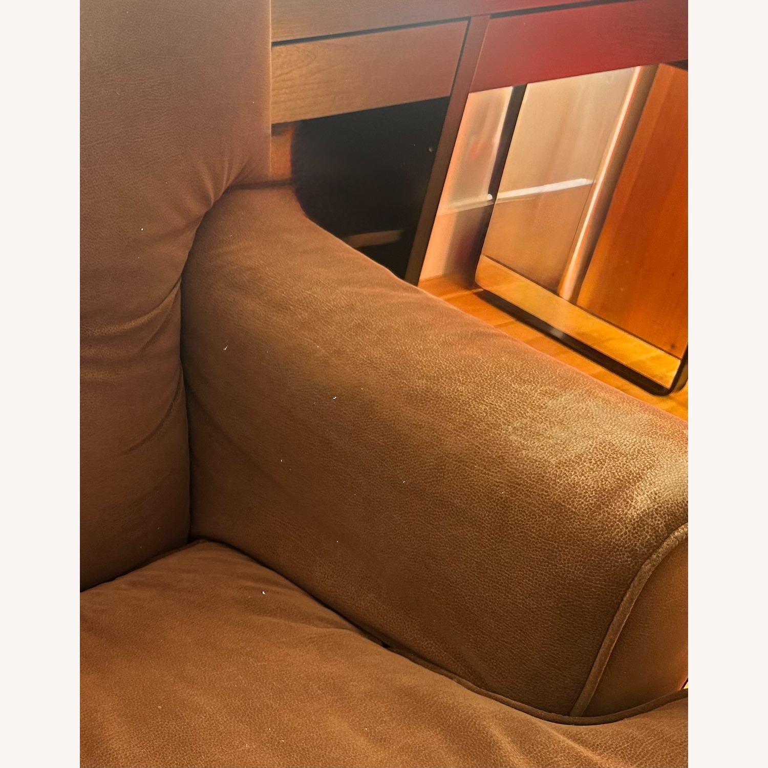 Dark Brown Fabric 3+ Seater Sofa - image-4