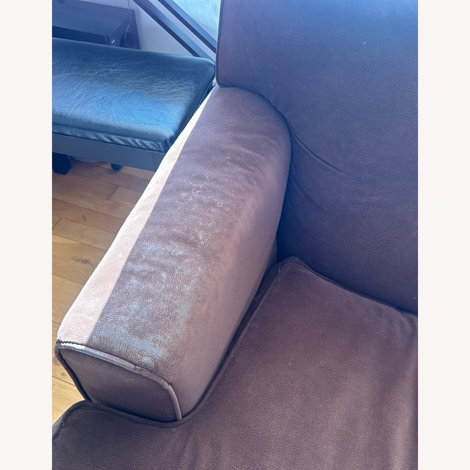 Dark Brown Fabric 3+ Seater Sofa - image-3