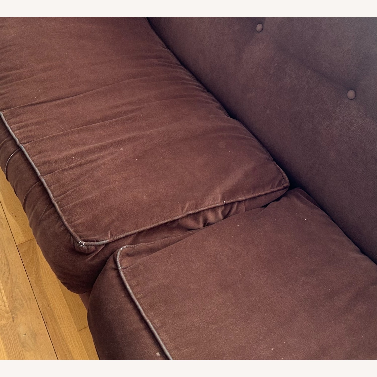 Dark Brown Fabric 3+ Seater Sofa - image-5