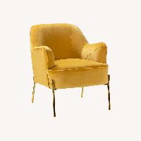 Wayfair Cleo Yellow Wood Accent Chair