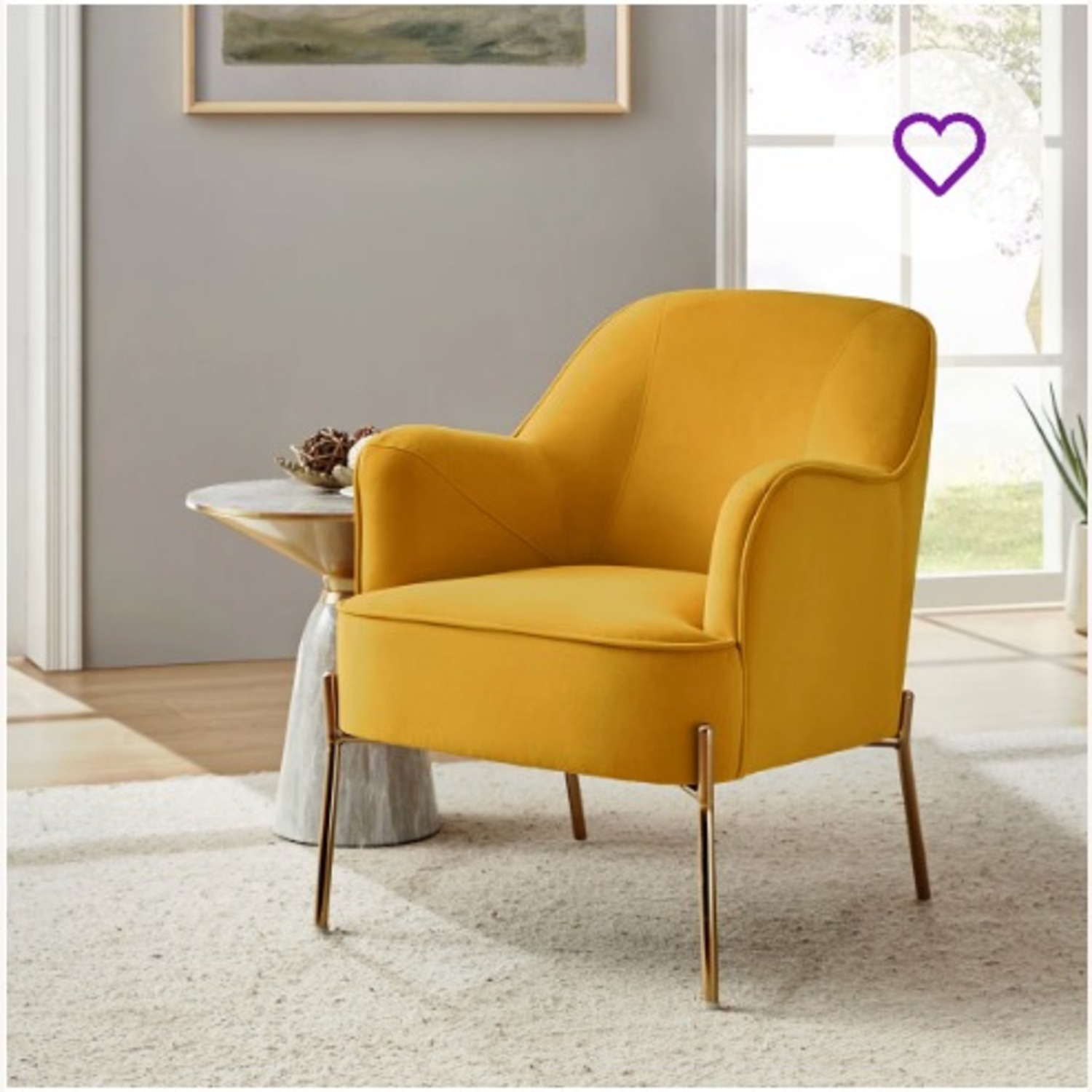 Wayfair Cleo Yellow Wood Accent Chair - image-0