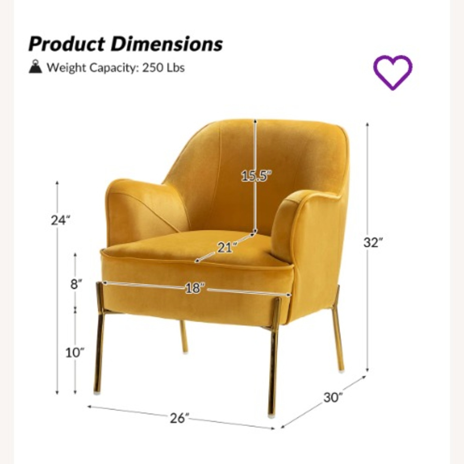 Wayfair Cleo Yellow Wood Accent Chair - image-2