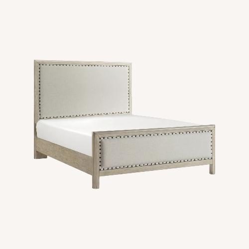 Used Macy's Kelly Clarkson Natural Wood Queen Bed for sale on AptDeco