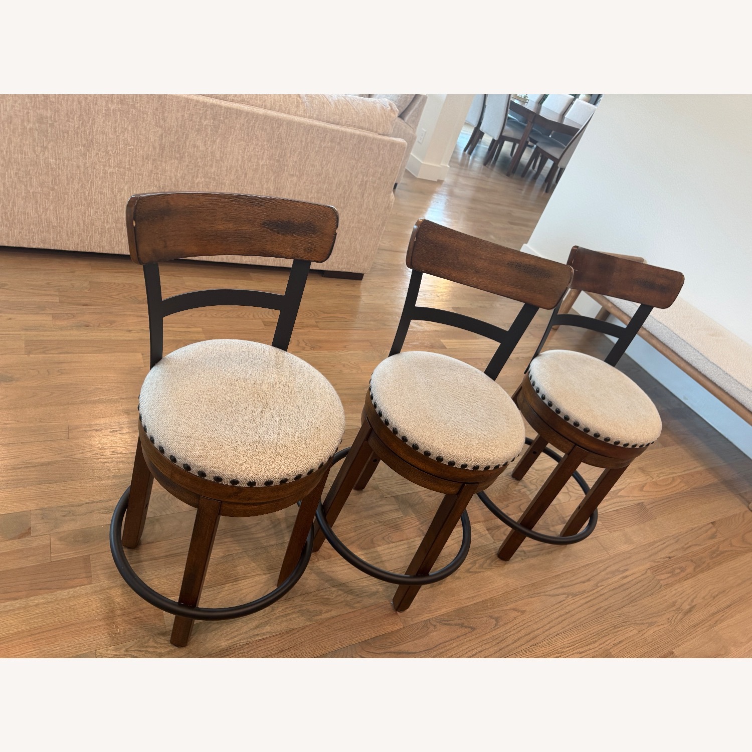 Ashley Furniture Light Brown Wood Stools - image-2
