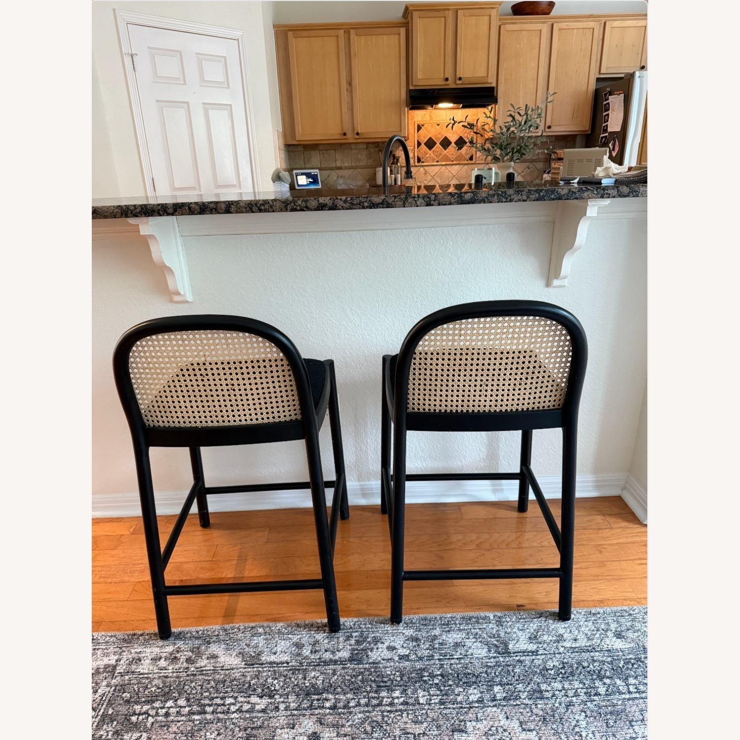 CB2 Nadia Black Rattan Stools - image-2