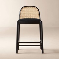 CB2 Nadia Black Rattan Stools