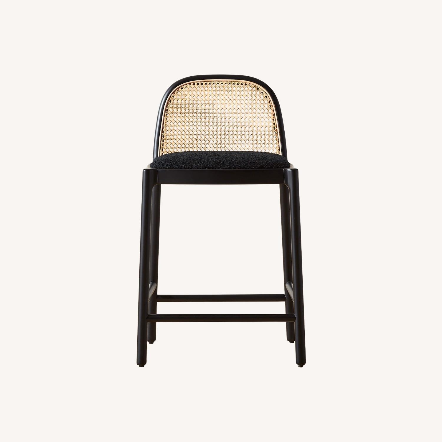 CB2 Nadia Black Rattan Stools - image-1
