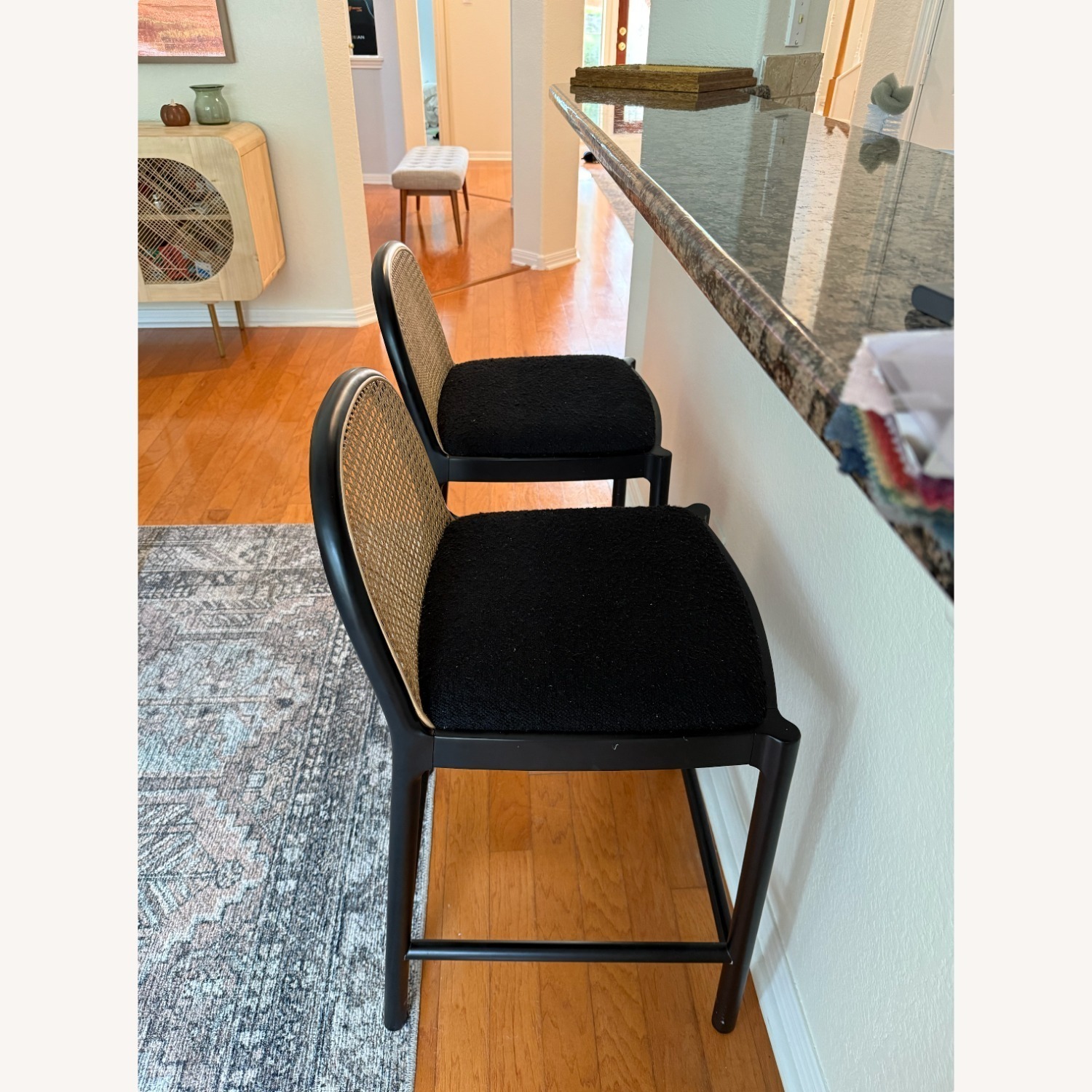 CB2 Nadia Black Rattan Stools - image-3