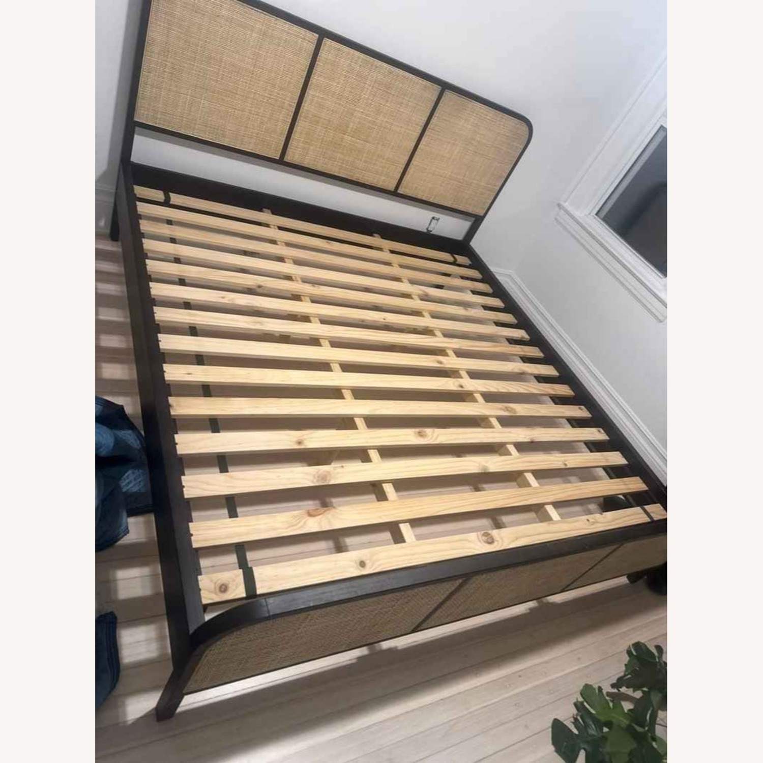 West Elm Rattan Black Frame King Bed - image-6