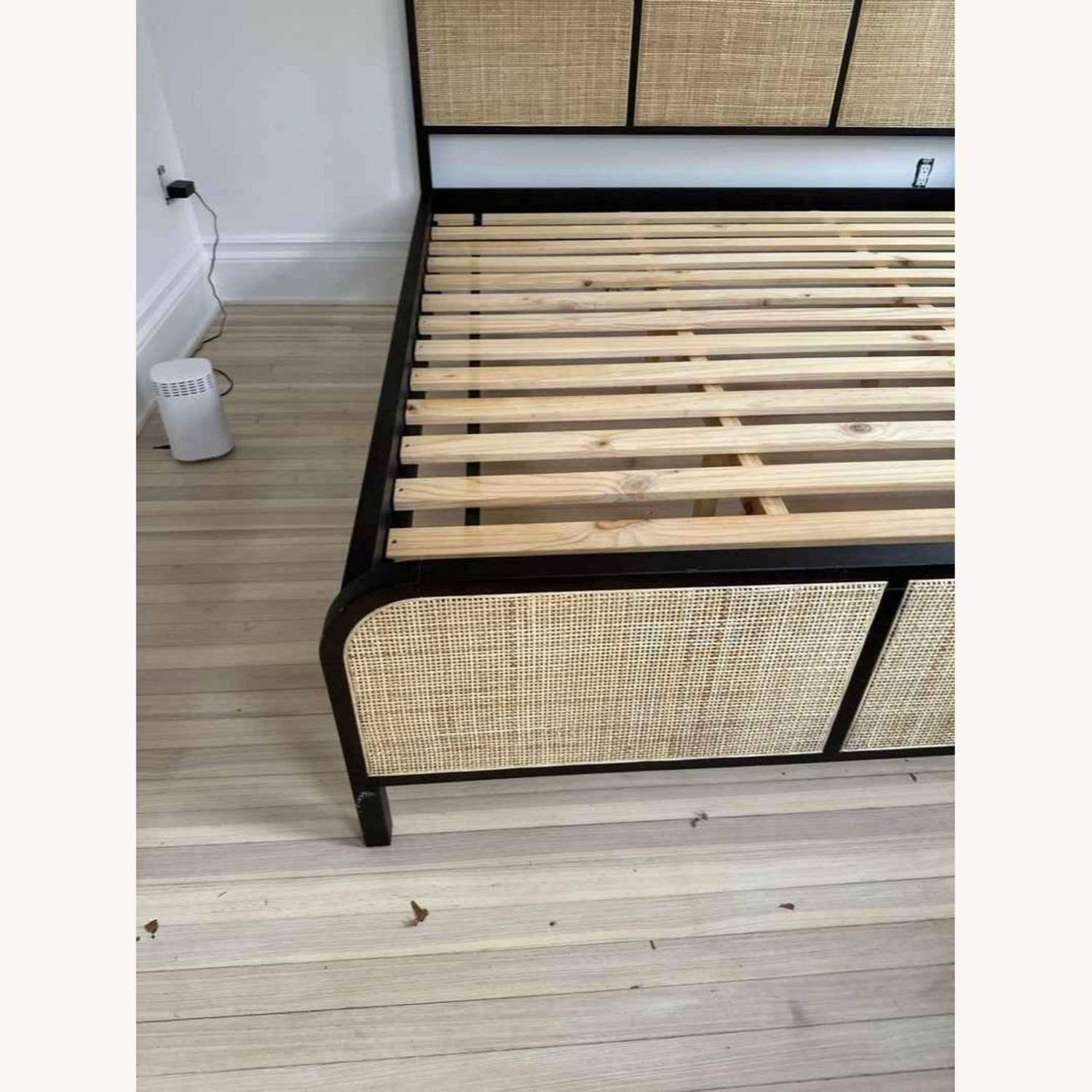 West Elm Rattan Black Frame King Bed - image-2