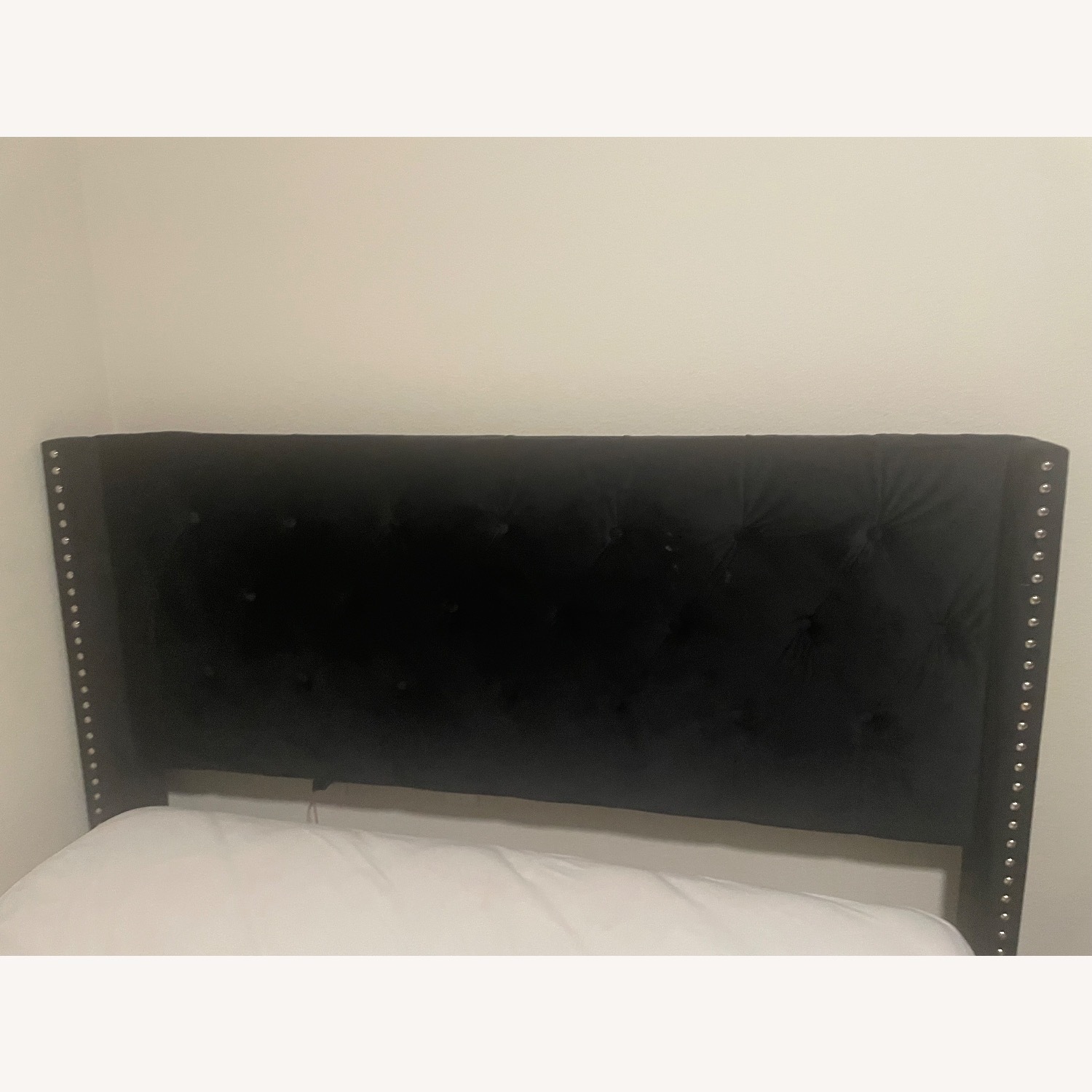 Black Velvet Queen Bed - image-3