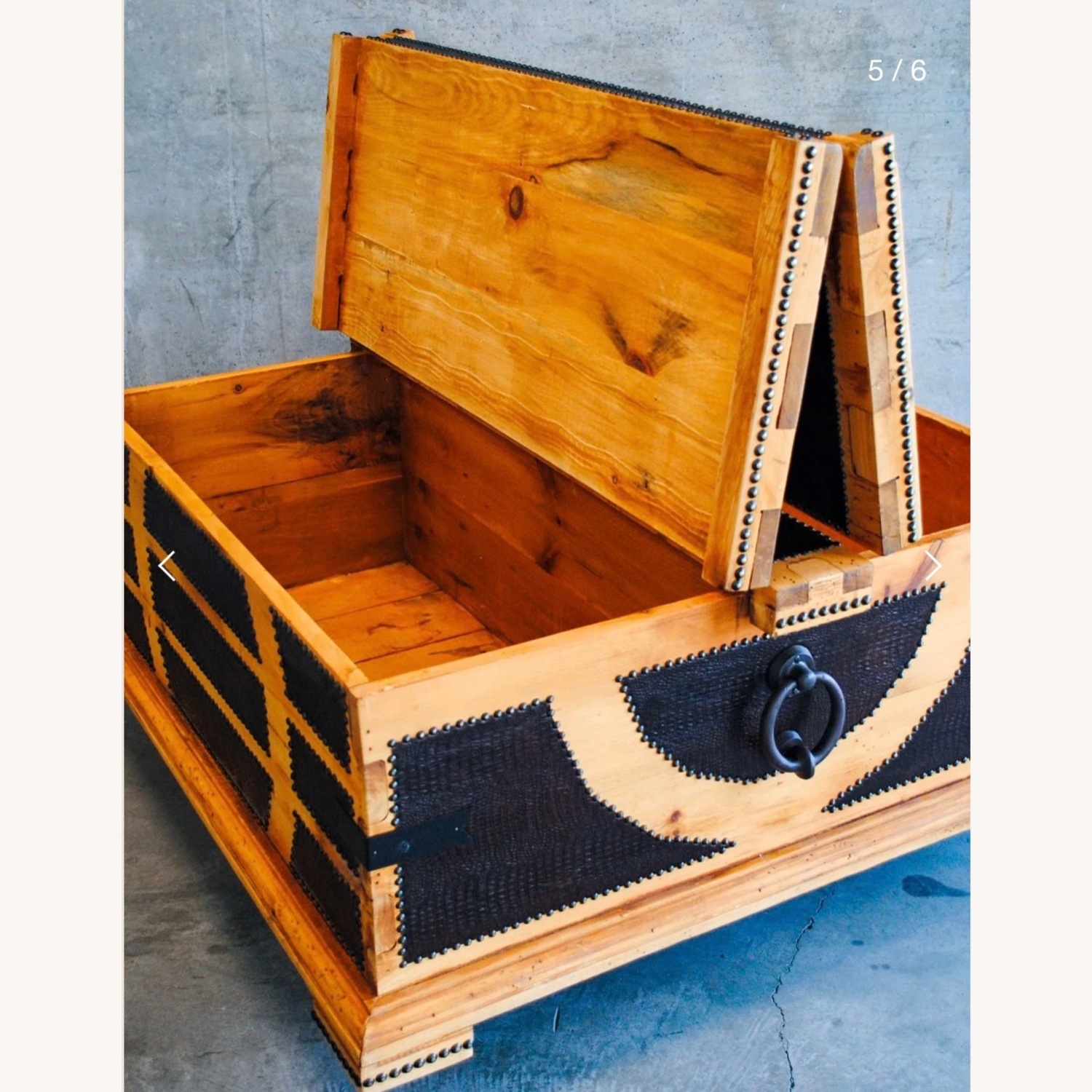 Vintage/Antique Refurbished Black Wood Coffee Table - image-3