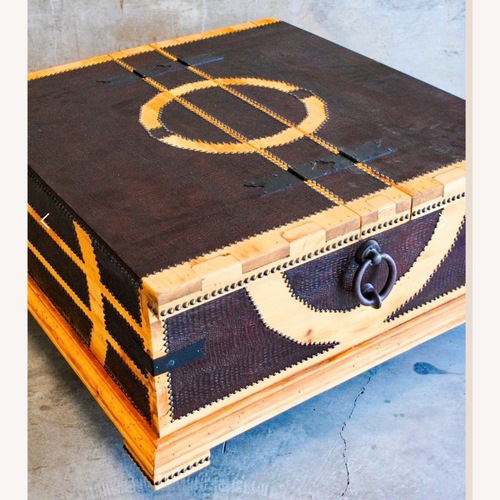 Used Vintage/Antique Refurbished Black Wood Coffee Table for sale on AptDeco