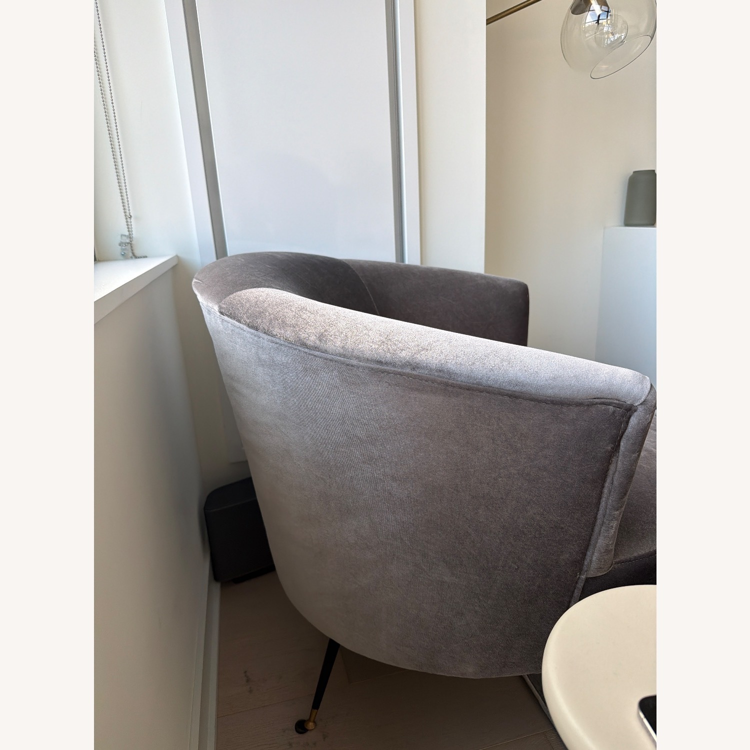 Safavieh Light Gray Velvet Accent Chair - image-2