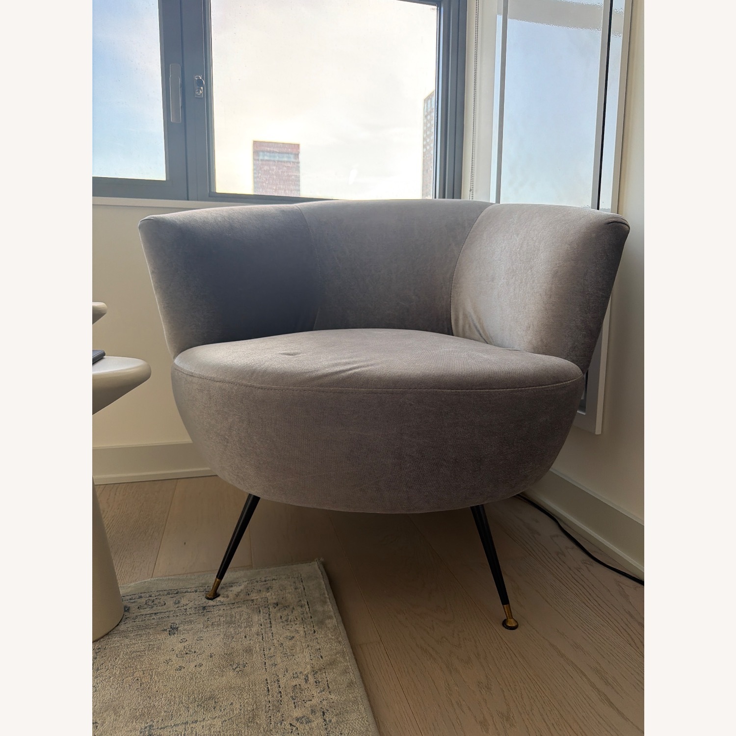 Safavieh Light Gray Velvet Accent Chair - image-1