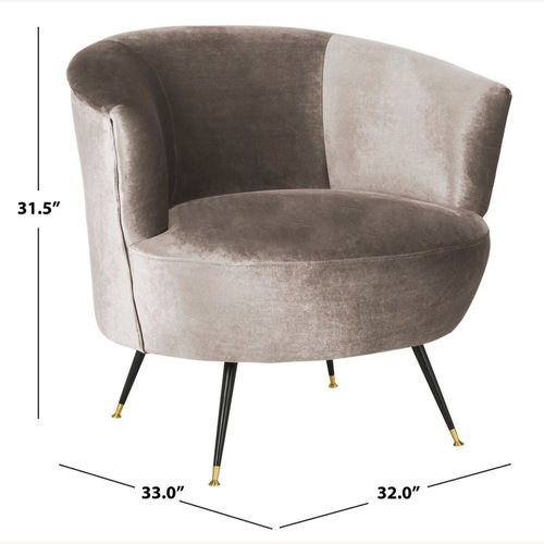 Used Safavieh Light Gray Velvet Accent Chair for sale on AptDeco