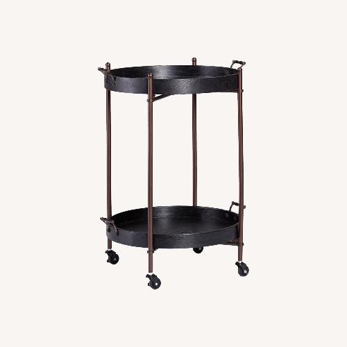 Used Target Black Wood Bar Cart for sale on AptDeco